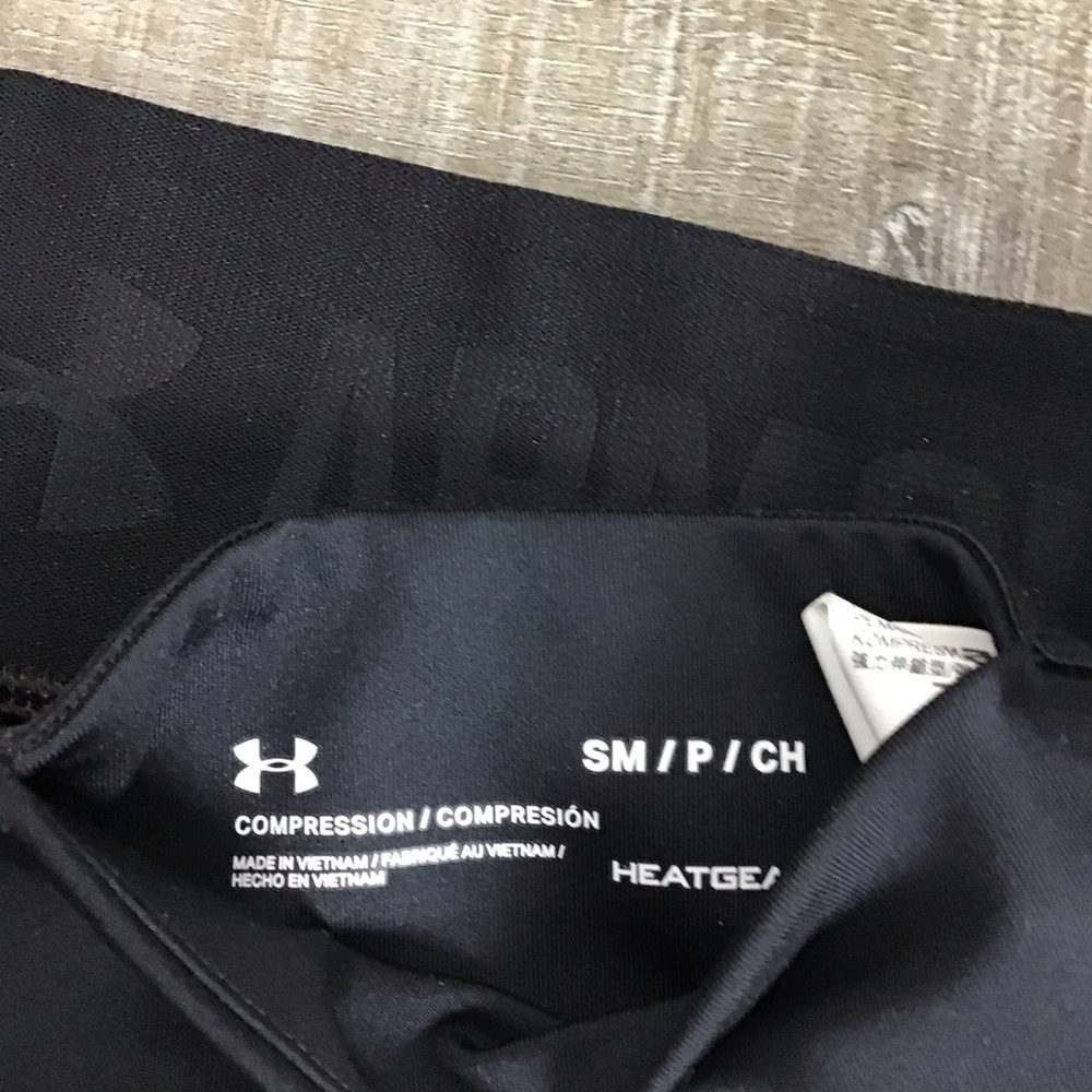 Under Armour Heat Gear Blue Black Red Leggings Size S - Picture 5 of 5